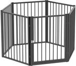 PawHut Welpenauslauf Hundelaufstall Stahl Schwarz 240L x 60B x 76H cm
