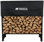 PROREGAL Kaminholzregal L Au&szlig;en Metall Inkl Abdeckung & Handschuhe 117x130x36cm