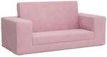 vidaXL Kinder-Schlafsofa 2-Sitzer Rosa Weicher Pl&uuml;sch 357033