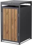 ML-Design M&uuml;lltonnenbox 1Er 240L Anthrazit-Holzoptik aus Stahl