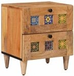 vidaXL Nachttisch Natur 40 x 33,5 x 46 cm Massivholz Mango 4018258