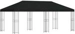 vidaXL Pavillon mit Seitenw&auml;nden 6 x 3 m Schwarz Polyester und Stahl 3375991