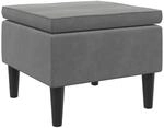 vidaXL Hocker mit Holzbeinen Dunkelgrau Samt 329437