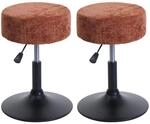 MCW 2er-Set Hocker C22 H&ouml;henverstellbar Drehbar &Oslash; 37cm Stoff Chenille...