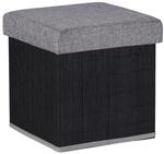 Relaxdays Sitzhocker mit Stauraum Bambus Schwarz Faltbar Gepolstert 36 cm x 35...