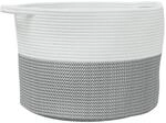 vidaXL W&auml;schekorb Grau und Wei&szlig; &Oslash;55x36 cm Baumwolle 358470