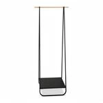 Relaxdays Kleiderst&auml;nder Metall Schwarz Natur mit Ablage 141 cm x 56 cm x 45 cm