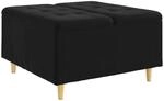 vidaXL Aufbewahrungsottomane mit Kissen Schwarz 80 x 80 x 45 cm Samt 876844