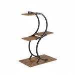 Relaxdays Pflanzenst&auml;nder Eisen MDF Braun Schwarz 4 Ablagen 76 cm x 48 cm x 30 cm