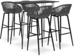 vidaXL 5-tlg. Bar-Set Schwarz und Grau Modell 1