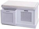 MCW Sitzbank J49 Aufbewahrungsboxen 47x75x40cm Wei&szlig; Polster Creme-Wei&szlig;