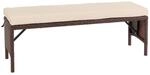 PROREGAL Poly-Rattan Sitzbank HxBxT 35x112x30cm Gartenbank Rattanbank Braun Kissen