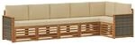 vidaXL Ecksofa Set 5 Stk Natur Massives Akazienholz und Polyester 3384409