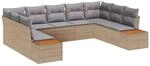 vidaXL Gartensofa-Set mit Kissen 5 Stk Beige und Hellgrau Polyrattan 3356835