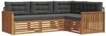 vidaXL Outdoor-Sofagarnitur mit Kissen 4-Tlg Natur und Anthrazit 3373377