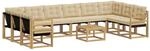 vidaXL Outdoor-Sofagarnitur mit Kissen 11 Stk Wei&szlig; und Beige 3389923