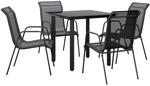 vidaXL 5-Tlg Garten-Essgruppe Schwarz Stahl und Textilene 3200691