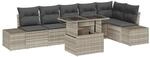 vidaXL Gartensofa-set mit Kissen 7-Tlg Hellgrau Poly-Rattan 3349198