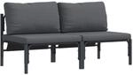 vidaXL Gartenm&ouml;bel mit Kissen 2 Stk Anthrazit 80 x 80 x 71 cm Stahl 42009988