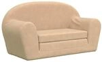 vidaXL Kinder-Schlafsofa 2-Sitzer Creme Weicher Pl&uuml;sch 357001