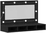 vidaXL Spiegelschrank mit Regal Schwarz Eichen-Optik 90 x 31,5 x 62 cm 862781