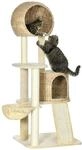 Pawhut Kratzbaum 150 cm mit Katzenhaus H&auml;ngematte Sisals&auml;ule