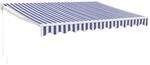 vidaXL Markise Einziehbar Blau und Wei&szlig; 3x2,5 m Stoff und Aluminium 3154421