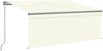 vidaXL Markise Manuell Einziehbar mit Rollo 3,5x2,5 m Creme 3069397