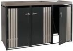MCW 3er-M&uuml;lltonnenverkleidung O67 Anthrazit Holzoptik Hell 125x196x84cm