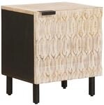 vidaXL Nachttisch Wei&szlig; 40 x 33,5 x 46 cm Massivholz Mango 4017860