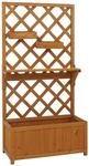 MCW Hochbeet P68 Rankgitter H&auml;ngek&auml;sten Holz 135x70x30cm Natur