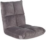 Relaxdays Bodenstuhl Polyester Grau 6-fach Verstellbar 58 cm x 50 cm x 55 cm 4,7 kg
