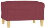 vidaXL Fu&szlig;hocker Weinrot 60x50x41 cm Stoff Modell 3