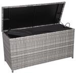 DELUKE Auflagenbox VERA Grau Polyester Gartenbox Aufbewahrungsbox Kissenbox