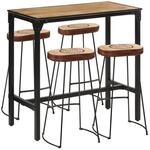 vidaXL 5 Tlg Bar-Set Raues Mangoholz und Metall 3216416