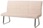 MCW Sitzbank G55 Edelstahl Geb&uuml;rstet Stoff/Textil Chenille &Ouml;ko-Tex 160cm Creme