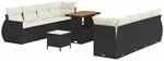 vidaXL Garten-Sofa-Set mit Speicher 11-Tlg Schwarz Poly Rattan 3363800