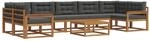 vidaXL Outdoor-Sofagarnitur mit Kissen 8 Stk Natur und Anthrazit 3367325