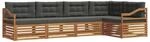vidaXL Outdoor-Sofagarnitur mit Kissen 5-Tlg Natur und Anthrazit 3373477