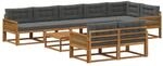 vidaXL Outdoor-Sofagarnitur mit Kissen 9 Stk Natur und Anthrazit 3382690