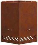vidaXL Rauchfreier Feuerkorb Braun 48 x 48 x 51 cm Wetterfeststahl 858983