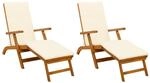 vidaXL Liegestuhl Verstellen und Klappen 2 Stk 55 x 146 x 91 cm 42025007