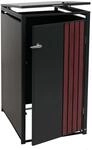 MCW 1er-M&uuml;lltonnenverkleidung O67 Anthrazit Holzoptik Dunkel 122x68x84cm