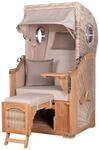 bene,iving Strandkorb Komplettset Ammersee Single Teak Bullauge PE Shell Modell...