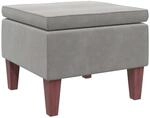 vidaXL Hocker mit Holzbeinen Hellgrau Samt 329457