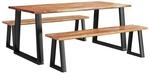 vidaXL 3 Tlg Essgruppe Baumkante Massivholz Akazie 3157527