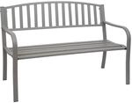 PROREGAL Gartenbank HxBxT 87x128x58cm Bank Parkbank Sitzbank Grau 2-Sitzer