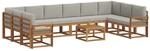 vidaXL Outdoor-Sofagarnitur mit Kissen 11-Tlg Natur und Hellgrau 3367089