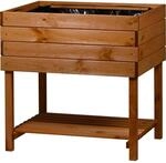 Dobar Hochbeet Kubus 2.0 mit Ablage und Pflanzfolie 78 cm Hellbraun FSC&reg;