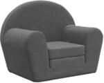 vidaXL Schlafsofa f&uuml;r Kinder Anthrazit Weich Pl&uuml;sch 356994